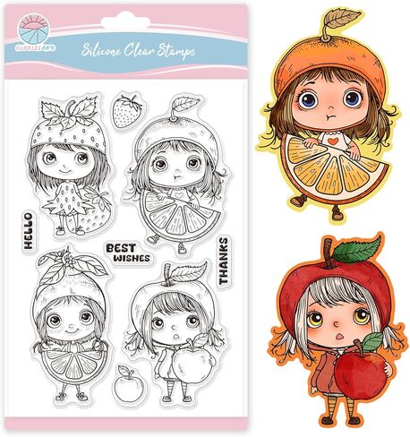 GLOBLELAND Fashion Woman Without Expression Clear Stamps Transparent Silicone Stamp Seal for Card Making Decoration and DIY Scrapbooking in Kuwait