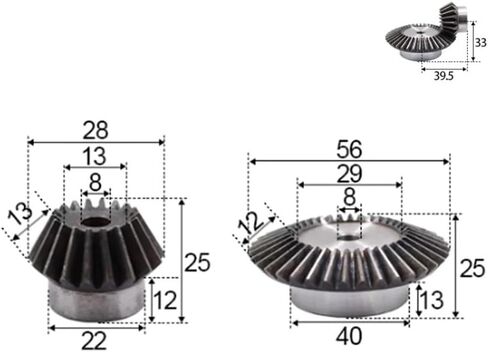 1Set 1: 2 التروس المائل 1.5 معامل 18 أسنان+36TEETH ثقب العملية 90 درجة حرارة التروس الصلب in Kuwait