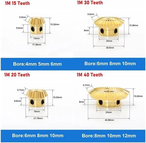 1Pcs 1Mod 1:2 Brass Bevel Gear 15T 30T 20T 40T 90 Degree Right Angle Transmission Parts Machine Parts Round Bore(6mm,30 Teeth) in Kuwait