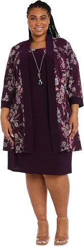 R&M Richards Womens Plus Floral Print Knee-Length Two Piece Dress in Saudi Arabia