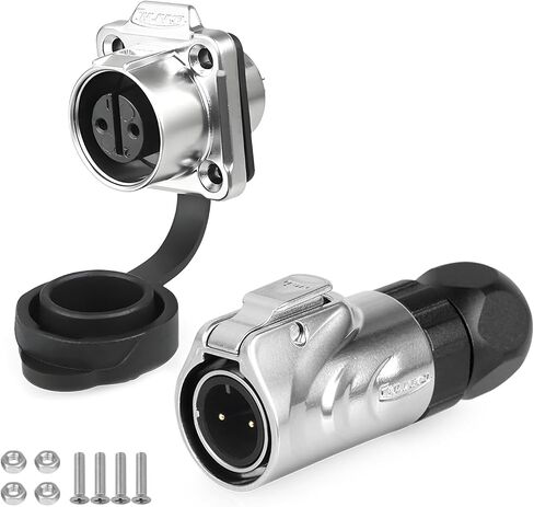 Cnlinko LP12 4-pin metal shell موصل دائري مقاوم للماء M12 لوحة شفة سريعة الاتصال للتطبيقات الصناعية والاستخدام في الهواء الطلق (4 دبوس) in Saudi Arabia