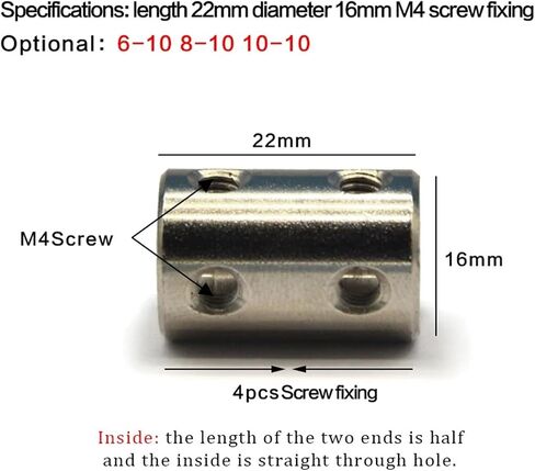 45# Steel Rigid Shaft Coupling CNC Motor Jaw Shaft Coupler 5mm to 8mm Rigid Coupling OD 14x22 Transmission Connector 4/5/6/8/10 1Pcs(4mm to 8mm) in Saudi Arabia