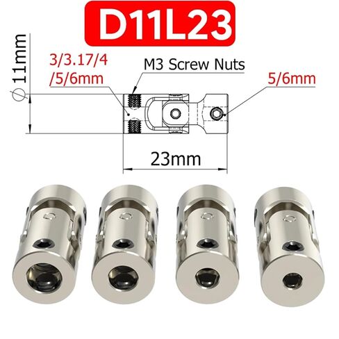 D8L18 D9L23 D14L35 D11L23 D20L52 D16L35 Metal Cardan Universal Coupling Joint Gimbal Couplings 2/2.3/3/3.17/4/5/6/8/10/12mm Boat Car Shaft Coupler Motor Connector 1Pcs(D11L23-3mm-5mm) in Kuwait