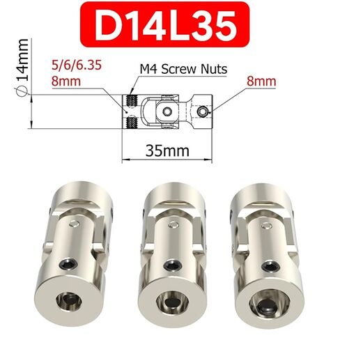 D8L18 D9L23 D14L35 D11L23 D20L52 D16L35 Metal Cardan Universal Coupling Joint Gimbal Couplings 2/2.3/3/3.17/4/5/6/8/10/12mm Boat Car Shaft Coupler Motor Connector 1Pcs(D11L23-3mm-5mm) in Kuwait