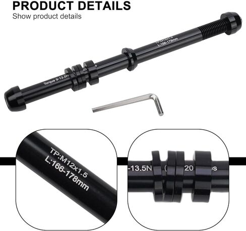 Bike Trainer Thru Axle Skewer 12x142-148mm P1.5/P1.75/P1.0 Bicycle Indoor Sports(P1.5) in Kuwait