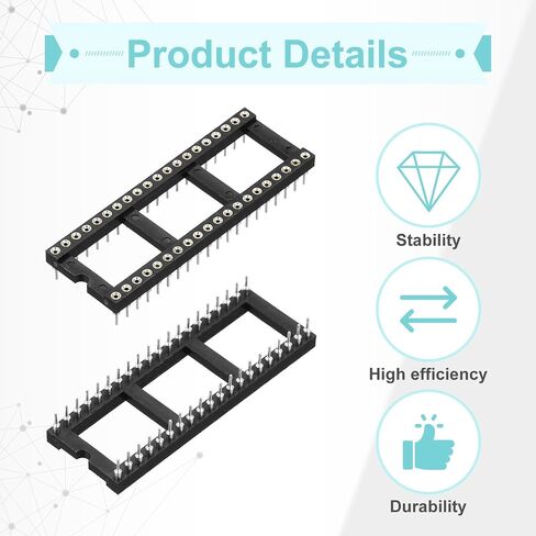 meccanixity 8pcs dip ic ic chip socket adapter 40 round pin ic ic ic it kit 2.54mm/0.1 "pitch for breadboard project ، pcb design in Kuwait