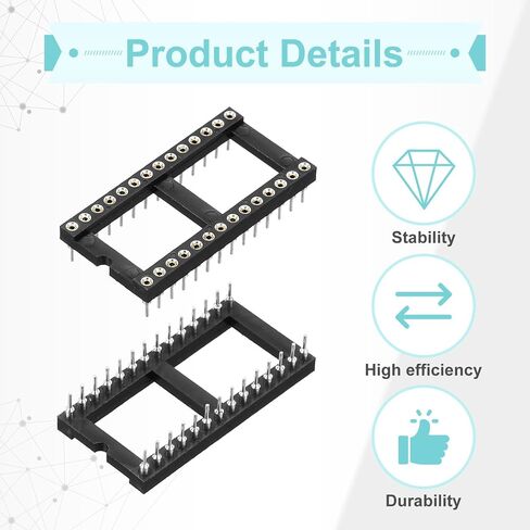 meccanixity 8pcs dip ic ic chip socket adapter 40 round pin ic ic ic it kit 2.54mm/0.1 "pitch for breadboard project ، pcb design in Kuwait