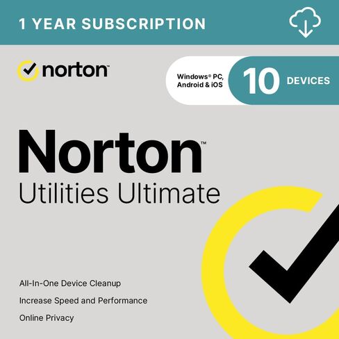 Norton Utilities Ultimate for 10 Devices, Keep your devices running like new - for Windows PC, Android and iOS (Download) in Saudi Arabia