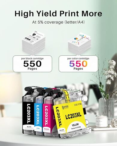 خراطيش حبر Skydo LC406XL لـ Brother LC406 XL LC406XL LC 406 أعمالًا بديلة لـ Brother MFC-J4335DW MFC-J6555DW MFC-J4535DW MFC-J5855DW الطيران (الأسود ، CYAN ، MAGENTA ، صفراء ، صفراء) in Saudi Arabia