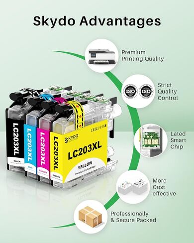 خراطيش حبر Skydo LC406XL لـ Brother LC406 XL LC406XL LC 406 أعمالًا بديلة لـ Brother MFC-J4335DW MFC-J6555DW MFC-J4535DW MFC-J5855DW الطيران (الأسود ، CYAN ، MAGENTA ، صفراء ، صفراء) in Saudi Arabia