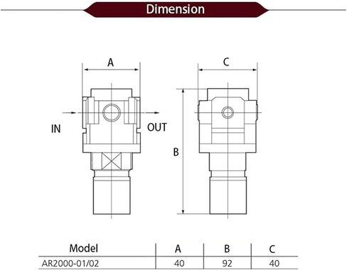 AR2000-02 AR3000-03 AR4000-04 Pneumatic Compressed Air Compressor Pressure Regulator Relief Valve 1/4" 3/8" 1/2"(AR2000-02 PC4-02) in Saudi Arabia