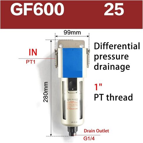 Pneumatic Filter Oil-Water Separator GF200-08/GF300-10/GF400-15(GF300-15-A) in Saudi Arabia