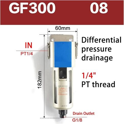 Pneumatic Filter Oil-Water Separator GF200-08/GF300-10/GF400-15(GF300-15-A) in Saudi Arabia