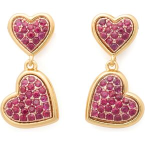 Kate Spade New York Heart Pave Drop أقراط ، واضحة/لهجة in Kuwait