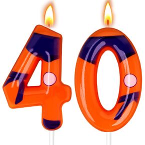 Anime Orange Birthday Candles, Number Candles for Birthday Party Cake Decoration Supplies (Orange, Number 10) in Saudi Arabia