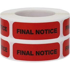 Final Notice Medical Healthcare Labels, 0.5 x 1.5 Inch Rectangle, 500 Total Labels in Kuwait