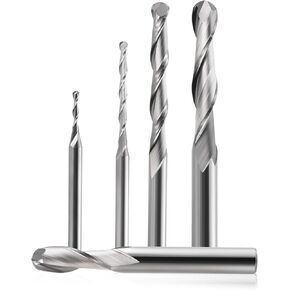 10Pcs 3.175/4/6/8mm 2 Flute Ball Nose Spiral Milling Cutter CNC Router Bit Wood Engraving Bit Carbide End Mill(3.175x22) in Kuwait