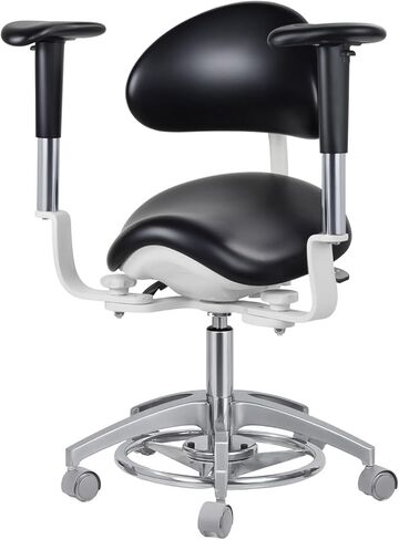 XUX Dental Dynamic Seat Microscope Saddle Chair PU Leather Foot Pedal Height Adjustable Double Armrest in Saudi Arabia