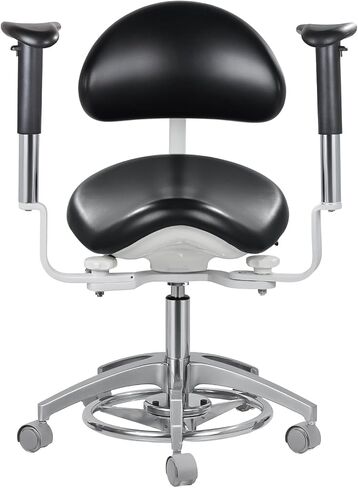 XUX Dental Dynamic Seat Microscope Saddle Chair PU Leather Foot Pedal Height Adjustable Double Armrest in Saudi Arabia