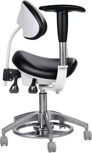 XUX Dental Dynamic Seat Microscope Saddle Chair PU Leather Foot Pedal Height Adjustable Double Armrest in Saudi Arabia