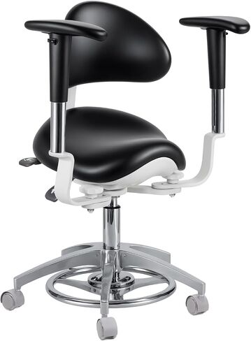 XUX Dental Dynamic Seat Microscope Saddle Chair PU Leather Foot Pedal Height Adjustable Double Armrest in Saudi Arabia