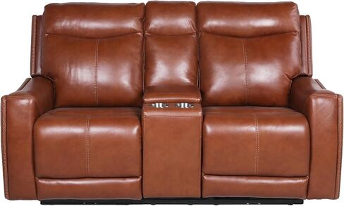 مجموعة حركة على الطراز المعاصر مجموعة من جلد الحبوب العلوي ، مسند رأس السلطة ومسند القدمين إلى الأمام ، شحن USB مريح in Kuwait