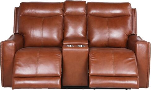 مجموعة حركة على الطراز المعاصر مجموعة من جلد الحبوب العلوي ، مسند رأس السلطة ومسند القدمين إلى الأمام ، شحن USB مريح in Kuwait