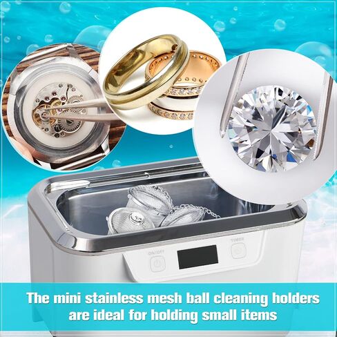 6 Pcs Jewelry Cleaner Baskets Bulk Stainless Steel Basket for Ultrasonic Jewelry Steamer Small Part and Cleaning Solution with Lock and Hook(Silver) in Saudi Arabia