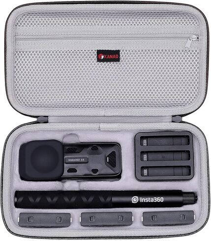 XANAD Hard Case for Insta360 X5/X4/X3/X2 Waterproof 8K 360 Action Camera - Storage Carrying Bag(Black) in Saudi Arabia