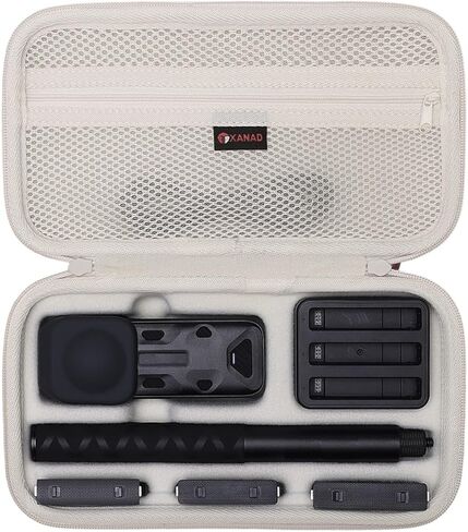 Xanad Hard Case لـ Insta360 x5/x4/x3/x2 camera 8k 360 Action Camera - حقيبة حمل تخزين (أسود) in Saudi Arabia