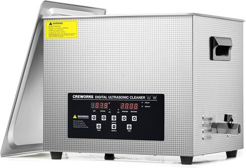 CREWORKS 10L Digital Ultrasonic Cleaner with Degas Gentle Modes, 2.6 gal. Ultrasonic Cleaning Machine, 240W Professional Ultrasound Cleaner with 300W Heater & 30 min Timer for Auto Machine Parts Tools in Kuwait