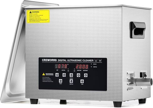 CREWORKS 10L Digital Ultrasonic Cleaner with Degas Gentle Modes, 2.6 gal. Ultrasonic Cleaning Machine, 240W Professional Ultrasound Cleaner with 300W Heater & 30 min Timer for Auto Machine Parts Tools in Kuwait