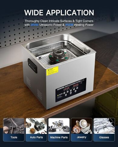 CREWORKS 10L Digital Ultrasonic Cleaner with Degas Gentle Modes, 2.6 gal. Ultrasonic Cleaning Machine, 240W Professional Ultrasound Cleaner with 300W Heater & 30 min Timer for Auto Machine Parts Tools in Kuwait