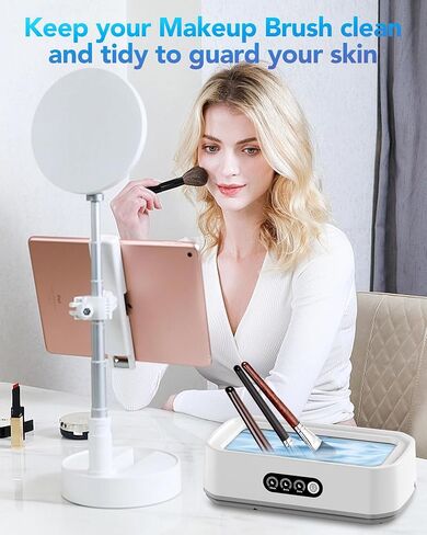 Smart Ultrasonic Jewelry Cleaner - Powerful Portable Ultrasonic Cleaner for Glasses, Rings, Watches, Dentures, high Capacity 650ml Stainless Steel Tank ultrasonic Retainer Cleaner (White) in Kuwait