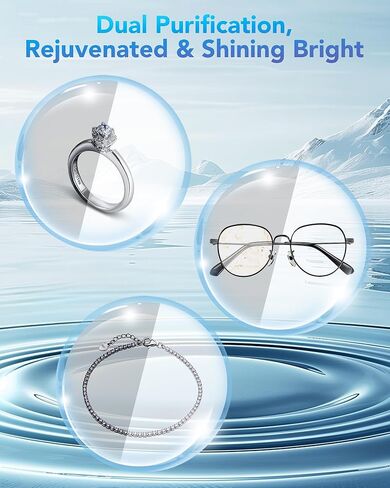 منظف ​​المجوهرات بالموجات فوق الصوتية الذكية - منظف قوي للموجات فوق الصوتية للنظارات ، والخواتم ، والساعات ، وأطقم الأسنان ، وسعة عالية من الفولاذ المقاوم للصدأ من الفولاذ المقاوم للصدأ منظف الموجات فوق الصوتية (أبيض) in Kuwait