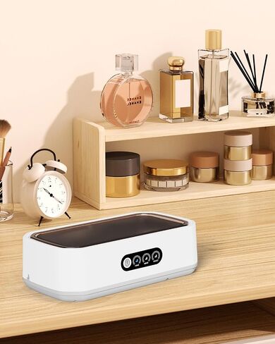 منظف ​​المجوهرات بالموجات فوق الصوتية الذكية - منظف قوي للموجات فوق الصوتية للنظارات ، والخواتم ، والساعات ، وأطقم الأسنان ، وسعة عالية من الفولاذ المقاوم للصدأ من الفولاذ المقاوم للصدأ منظف الموجات فوق الصوتية (أبيض) in Kuwait