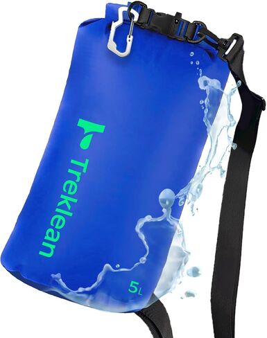أكياس جافة خفيفة الوزن مقاومة للماء للتجديف بالكاياك ، 5L/10L/20L/35L لفة أعلى الأكياس الجافة المقاومة للماء للسفر قوارب التخييم (الأزرق ، 5L) in Kuwait