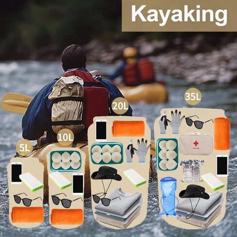 Lightweight Dry Bags Waterproof for Kayaking,5L/10L/20L/35L Roll Top Dry Sack Waterproof Bags for Travel Boating Camping Beach (Blue, 5L) in Saudi Arabia