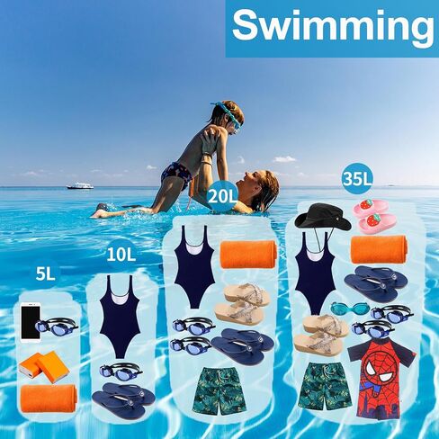 Lightweight Dry Bags Waterproof for Kayaking,5L/10L/20L/35L Roll Top Dry Sack Waterproof Bags for Travel Boating Camping Beach (Blue, 5L) in Saudi Arabia