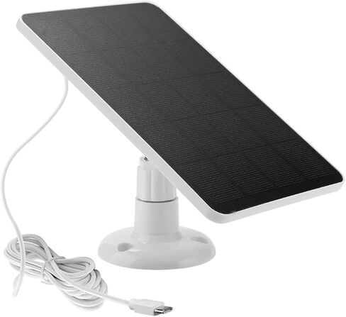 White Type C Port | 10W 5V IP Security Camera Type-C Dc5521 Monocrystalline Portable Solar Panel Wall Mount for Doorbell Camera New 2026 High for Reliable Electronic Component in Saudi Arabia
