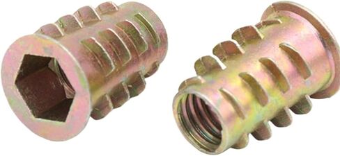 10pcs/lot Zinc Alloy Thread for Wood Insert Nut Flanged Hex Drive Head Furniture Nuts M4 M5 M6 M8 M10(M6x20mm X10pcs) in Saudi Arabia