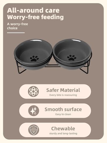 GDCZ أطباق للكلاب الصغيرة من السيراميك مع حامل معدني مرتفع لأغذية الحيوانات الأليفة 15 أونصة، باللون الفيروزي in Kuwait