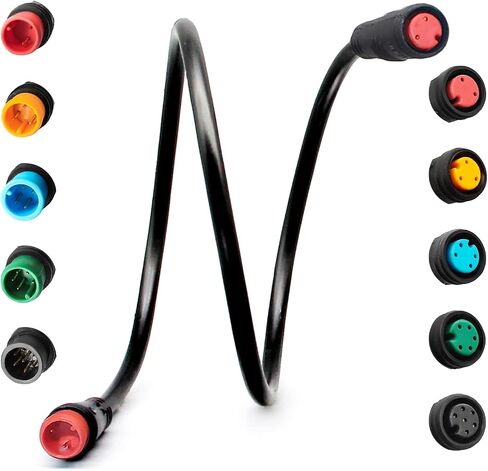 Ebike Extension Cable Julet 2Pin/3pin/4pin/5pin/6pin موصل مقاوم للماء أنثى إلى الذكور DIY شاشة الفرامل الكهربائية كابل تمديد ضوء الخانق (2pin من الذكور والإناث) in Saudi Arabia