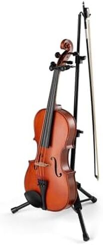 OnStage Viola/Violin Stand with Bow Holder Foldable Orchestral Strings Accessories-Head Protection Lock&Bow Hanger,Tripod Base,Height Adjustable,Padded,Steel,Nonslip Rubber Feet, Portable, Black in Saudi Arabia