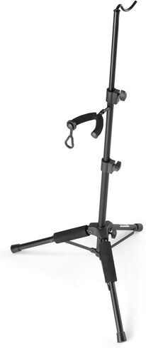 OnStage Viola/Violin Stand with Bow Holder Foldable Orchestral Strings Accessories-Head Protection Lock&Bow Hanger,Tripod Base,Height Adjustable,Padded,Steel,Nonslip Rubber Feet, Portable, Black in Saudi Arabia