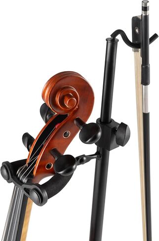 OnStage Viola/Violin Stand with Bow Holder Foldable Orchestral Strings Accessories-Head Protection Lock&Bow Hanger,Tripod Base,Height Adjustable,Padded,Steel,Nonslip Rubber Feet, Portable, Black in Saudi Arabia