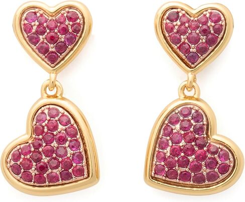 Kate Spade New York Heart Pave Drop أقراط ، واضحة/لهجة in Kuwait