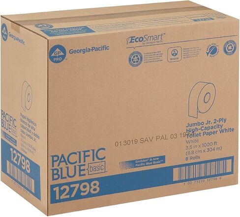 Georgia Pacific 12798 Jumbo Jr. Bathroom Tissue Roll, 9-Inch Dia, 1000ft, 8 Rolls/Carton in Saudi Arabia