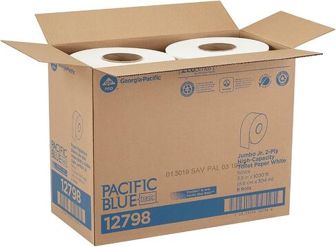 Georgia Pacific 12798 Jumbo Jr. Bathroom Tissue Roll, 9-Inch Dia, 1000ft, 8 Rolls/Carton in Saudi Arabia