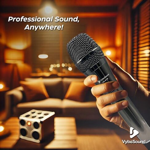 VS-213 ميكروفون صوتي ديناميكي احترافي-كابل XLR 13 قدمًا ، مفتاح تشغيل/إيقاف ، للمكبرات الصوت ، الكاريوكي ، البودكاست ، أمبير وخلاطات ، أسود ، أسود in Saudi Arabia